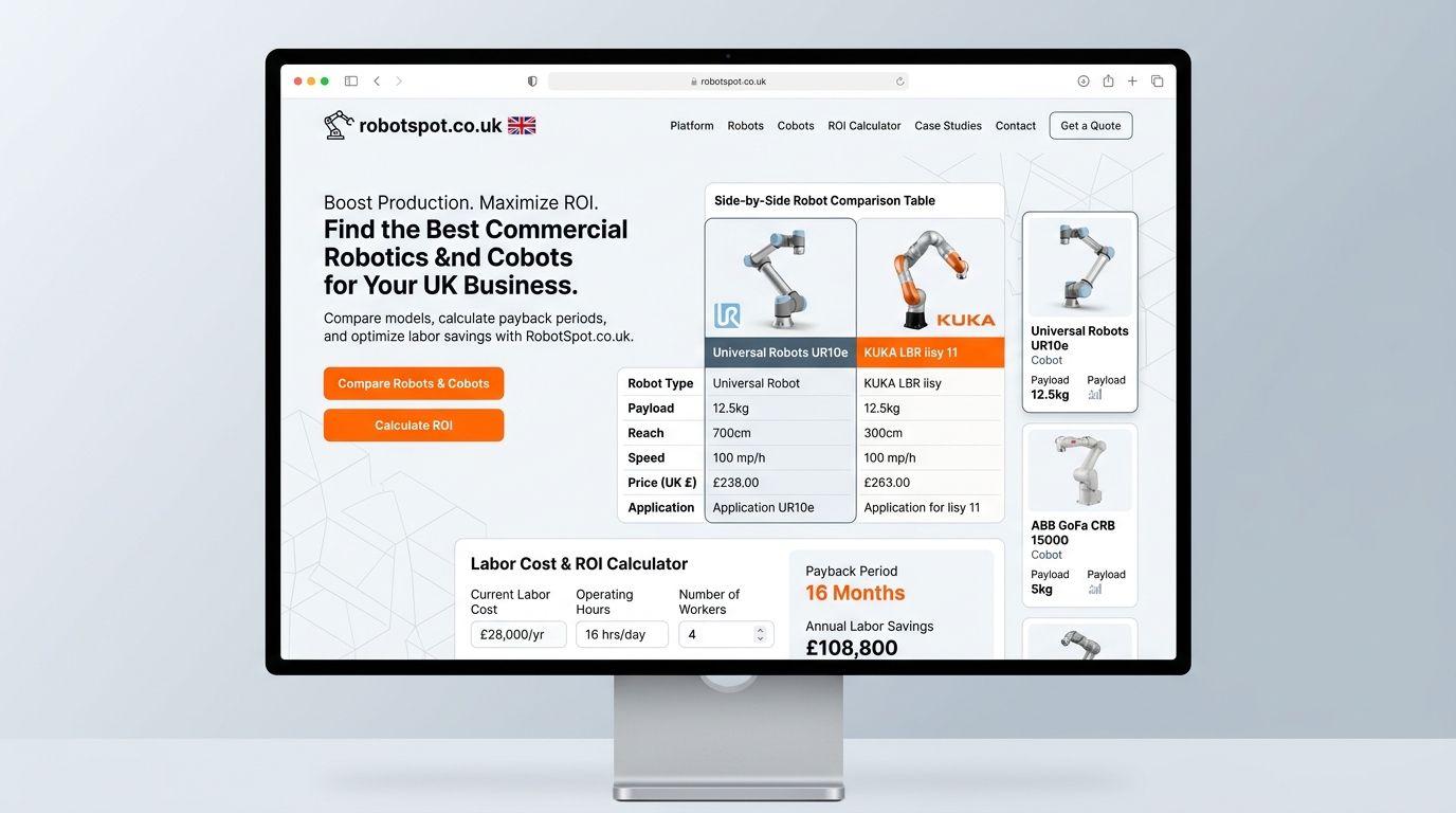 RobotSpot UK Q4 2026 Interface Design Preview (Light-Mode Editorial Architecture)